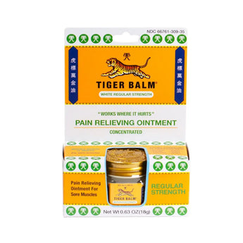 Tiger Balm Pain Relieving Ointment Concentrated - Regular Strength (White- 0.63oz) 虎標萬金油(白色) Wabbo Company