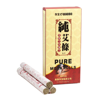 Premium Moxa Rolls - 10 Rolls/Box 华宝纯艾绒条(有烟) Acupuncture Supply Wholesale