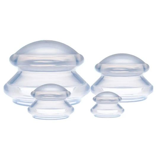 Clear Silicone Keep-Fit Cups - 4 Cup Set 透明硅胶罐 Acupuncture Supply Wholesale