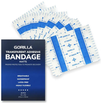 Gorilla - Transparent Adhesive Bandage (Pre-Cut Sheets) - 20 Sheets - 6