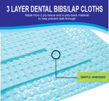 Disposable Blue Lap Cloths Dental Bibs - 13" X 18" (500/Case) 防水方巾（底层塑料膜）
