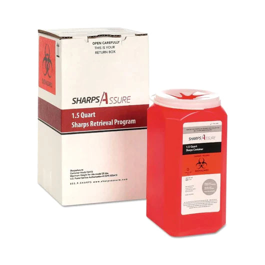 Mail-Away Sharps Container - 1.5 Quart 回邮废针盒-1.5夸