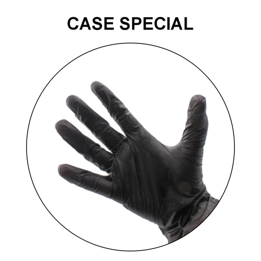 Black Vinyl Gloves (Case - 10 Boxes of Gloves) - SPECIAL 乙烯基塑料黑色一次性手套 (Sold by Case of 10 Boxes)