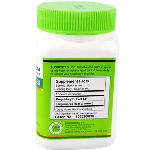 Di Yu Tan(Sanguisorba Root(Carbon)100gm