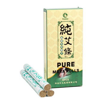 Premium Moxa Rolls (8:1) - 10 Rolls/Box  华宝纯艾绒条（有烟） Acupuncture Supply Wholesale