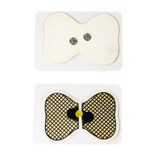 Self-Adhesive TENS Electrodes Snap Butterfly (Pair) - Premium White Cloth Pads 自粘导电片