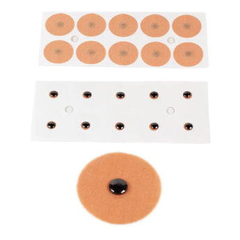 800 Gauss Magnets - Non-Plated - Tan (20 Pieces/Pack) 800高斯黑色磁珠，带皮肤色胶布 Acupuncture Supply Wholesale