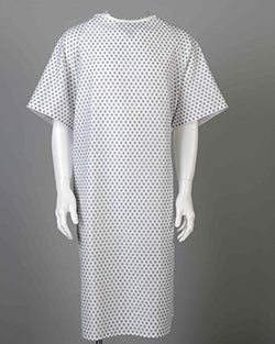 Premium Patient Gowns - White with snowf   检查服
