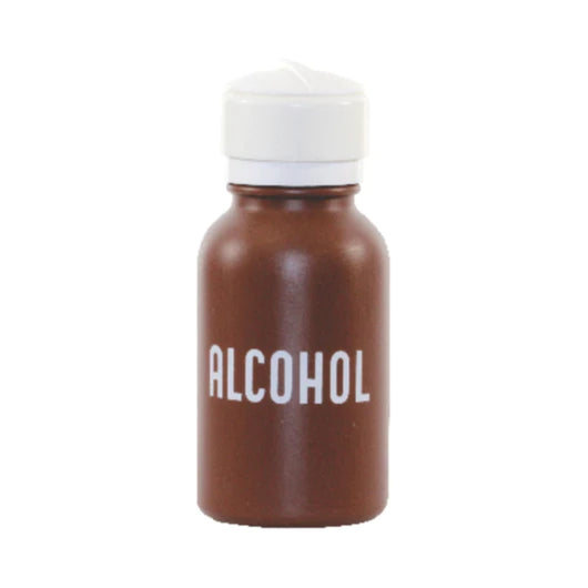 Alcohol Dispenser Brown Plastic - Labeled (8oz) 酒精瓶（棕色，手动泵）