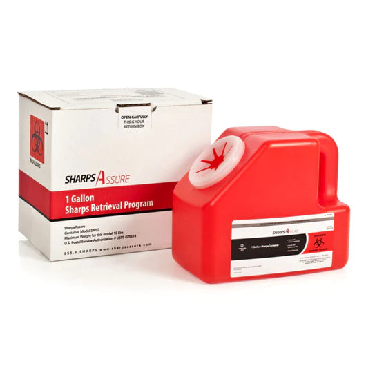 Mail-Away Sharps Container - 1 Gallon 回邮废针盒-1加仑