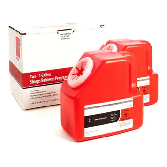 Mail-Away Sharps Container (Two) - 1 Gallon 2个1加仑包装回邮废针盒 Acupuncture Supply Wholesale