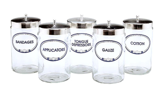 Glass Sundry Labeled Jars - 5 Jar Set 5件套玻璃储物罐