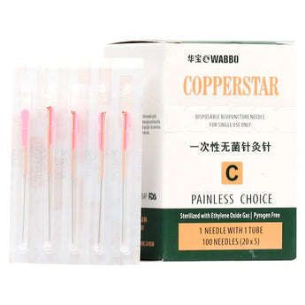 Wabbo Acupuncture Needles CopperStar C-Type (1 Needle/Tube, 100 PCS/Box) Acupuncture Supply Wholesale