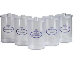 Clear Sundry Labeled Jars - 5 Jar Set 五件套储物罐 Acupuncture Supply Wholesale