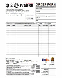 Order Form-Wabbo Company
