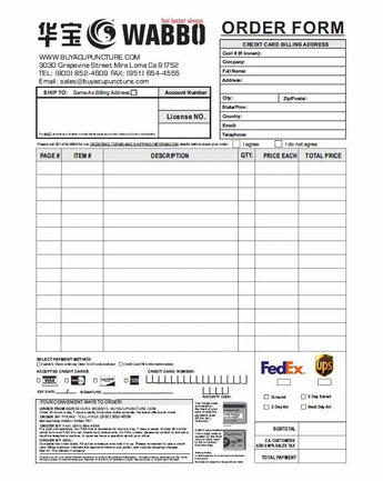 Order Form-Wabbo Company